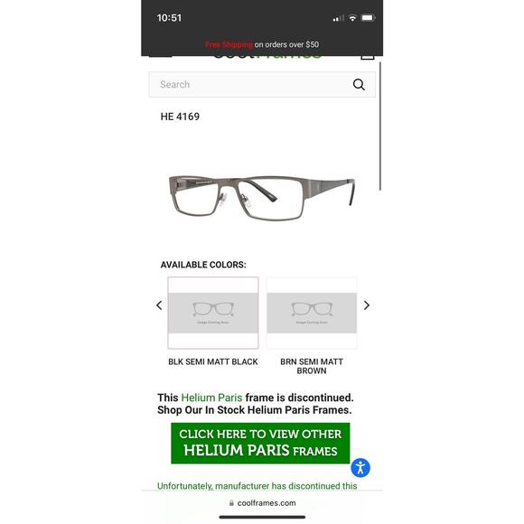 RARE HELIUM PARIS 4169 52/16/135 BLACK FLEX HINGE EYEGLASSES FRAME ONLY - Picture 9 of 9